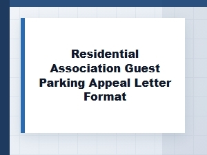 Residential Association Guest Parking Appeal Letter Format
