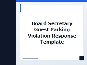 Board Secretary Guide to Guest Parking Violation Responses