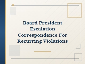 Escalating Repeat Parking Violations to the Board President